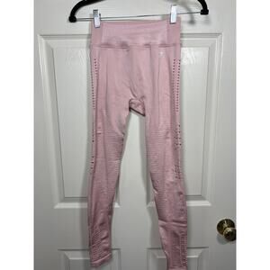 GymShark Leggings Energy Seamless Laser Cut High Rise Pastel Pink Women's XS